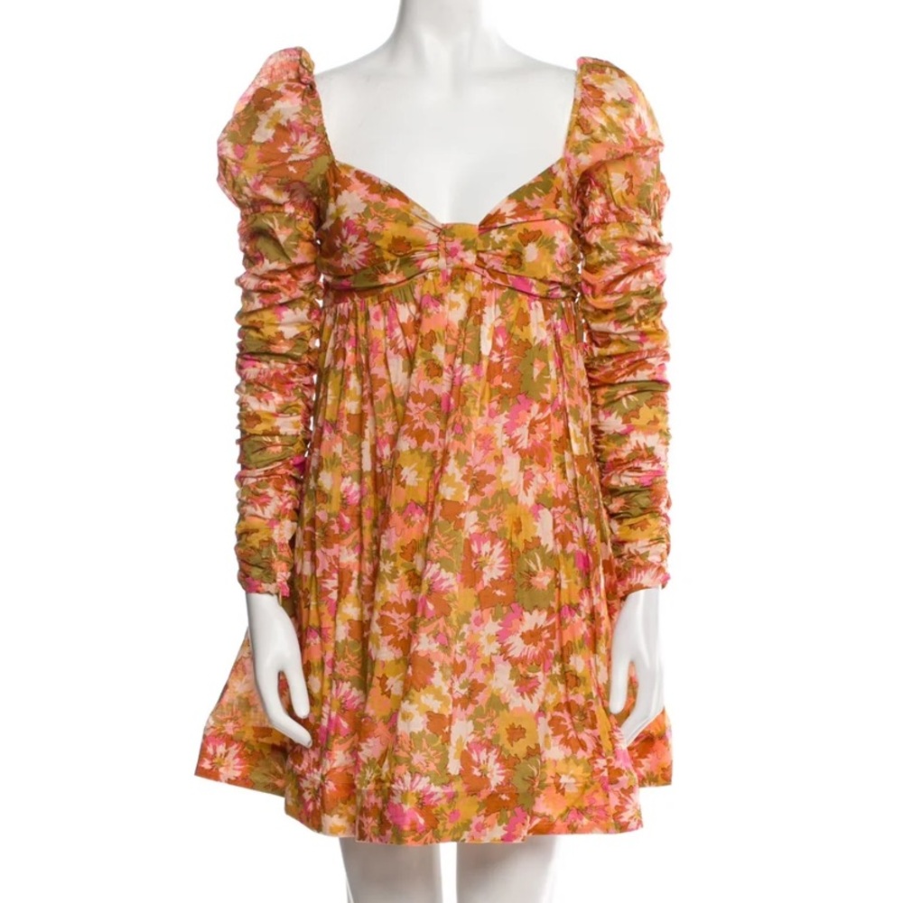 NWT Zimmermann Floral printed long sleeved viola Mini Dress AU 2 / US 8